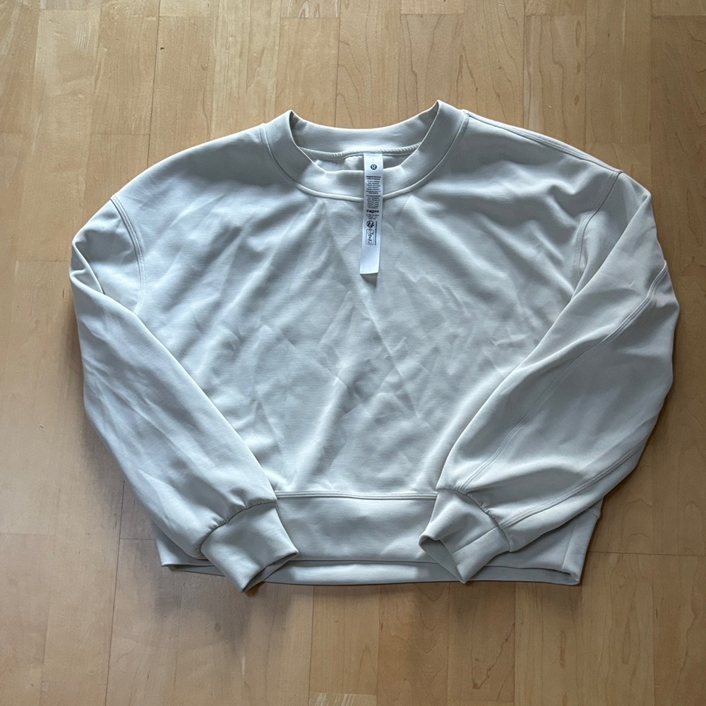 Lululemon Athletica White Crewneck softstreme perfectly oversized cropped